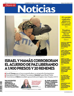 Cover of Diario de Noticias (Spain)