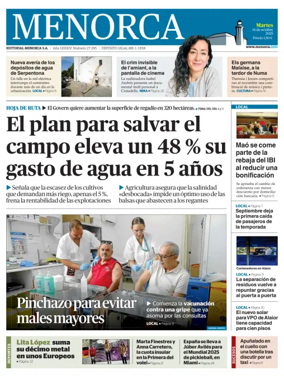 Cover of Menorca Diario Insular