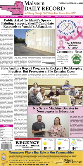 Cover of Malvern Daily Record