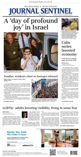 Cover of Milwaukee Journal Sentinel