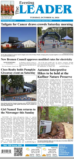 Cover of The Evening Leader