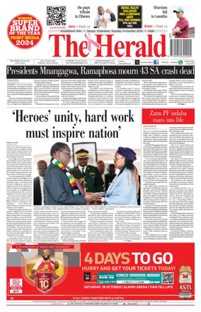 Cover of The Herald (Zimbabwe)