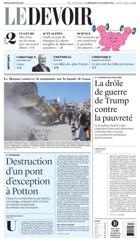 Cover of Le Devoir