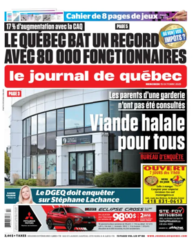 Cover of Le Journal de Quebec