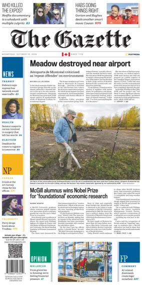 Cover of Montreal Gazette