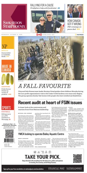 Cover of Saskatoon StarPhoenix