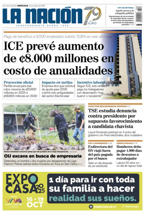Cover of La Nacion (Costa Rica)