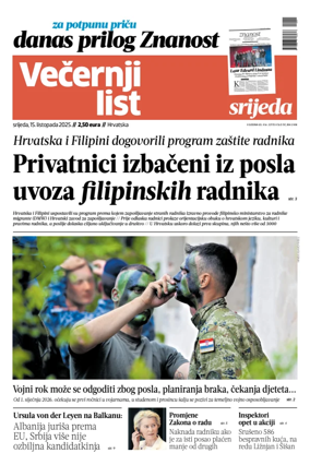 Cover of Vecernji list - Hrvatska