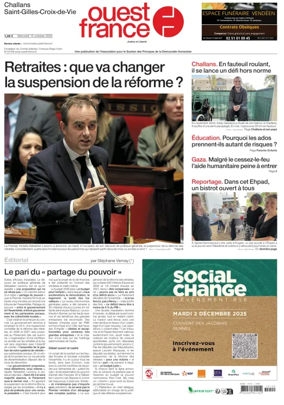 Cover of Ouest France (Challans / Saint-Gilles-Croix-de-Vie)