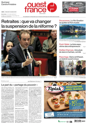 Cover of Ouest France (Quimper)