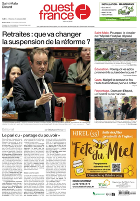 Cover of Ouest France (Saint-Malo)