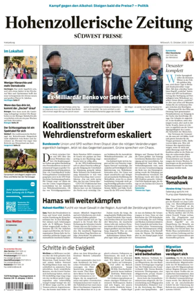 Cover of Hohenzollerische Zeitung