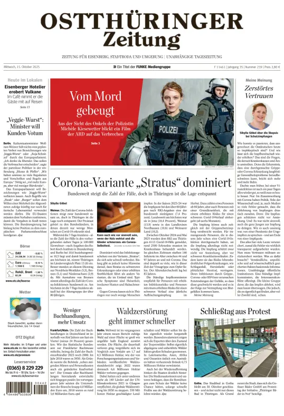Cover of Ostthüringer Zeitung (Saale-Holzland-Kreis)