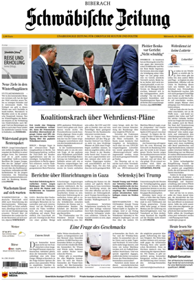Cover of Schwaebische Zeitung (Biberach)