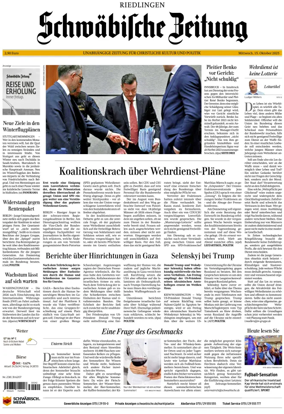 Cover of Schwaebische Zeitung (Riedlingen)