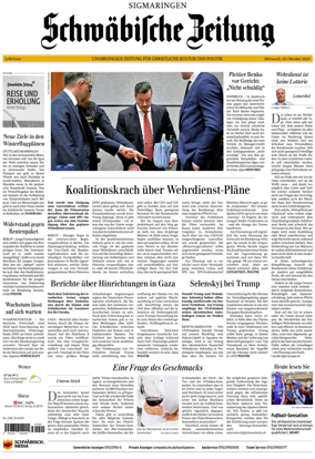 Cover of Schwaebische Zeitung (Sigmaringen)