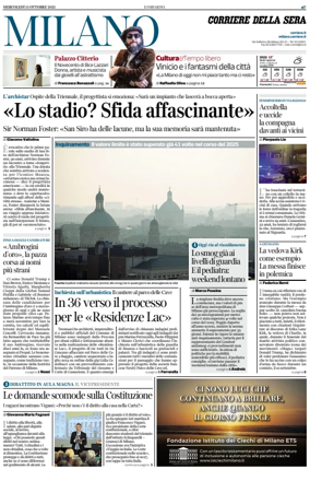 Cover of Corriere della Sera (Milano)