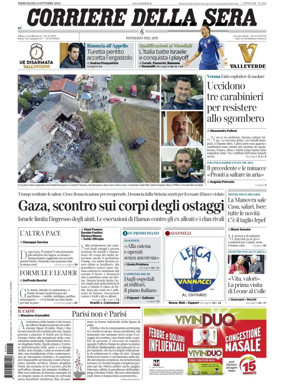Cover of Corriere della Sera 