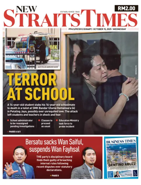 Cover of New Straits Times
