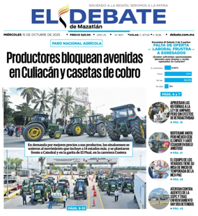 Cover of El Debate de Mazatlan