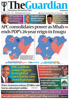 Cover of The Guardian Nigeria