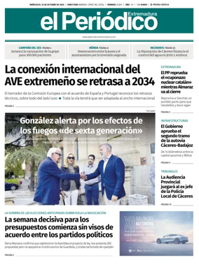 Cover of El Periódico Extremadura