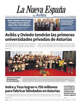 Cover of La Nueva España (Avilés)