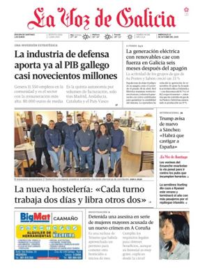 Cover of La Voz de Galicia (Santiago)