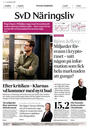 Cover of Svenska Dagbladet