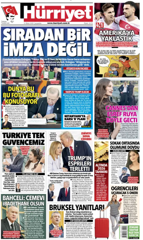 Cover of Hurriyet Print Edition