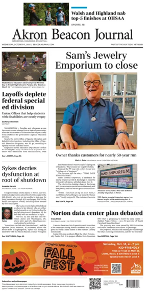 Cover of Akron Beacon Journal