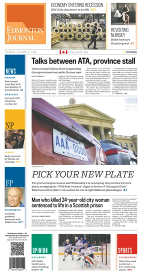 Cover of Edmonton Journal