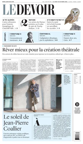 Cover of Le Devoir