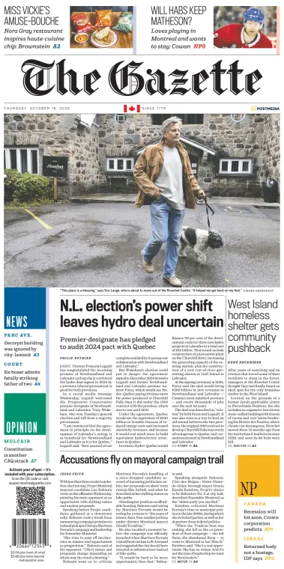 Cover of Montreal Gazette