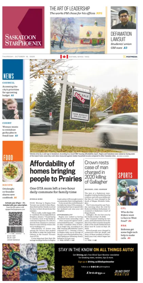 Cover of Saskatoon StarPhoenix