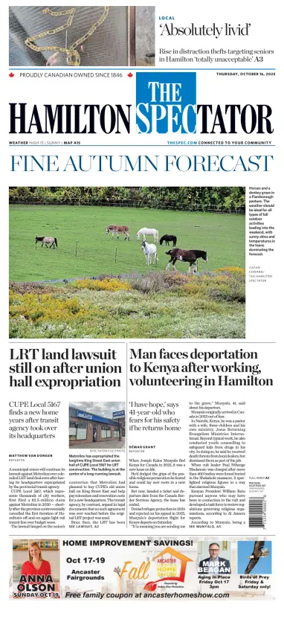 Cover of The Hamilton Spectator