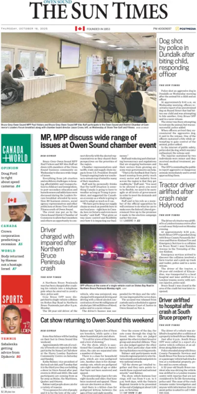 Cover of The Sun Times (Owen Sound)