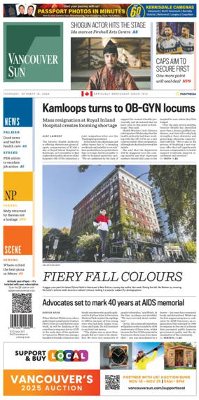 Cover of Vancouver Sun