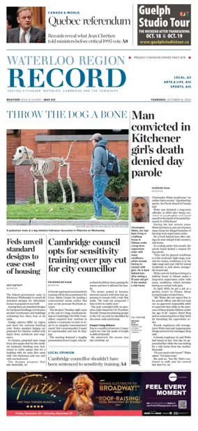 Cover of Waterloo Region Record