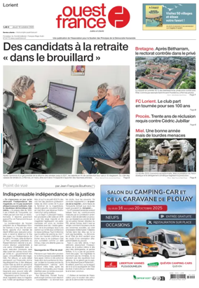 Cover of Ouest France (Lorient)