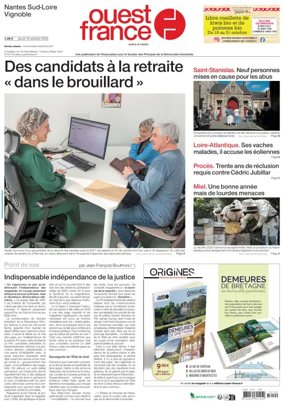 Cover of Ouest France (Nantes / Sud-Loire / Vignoble)