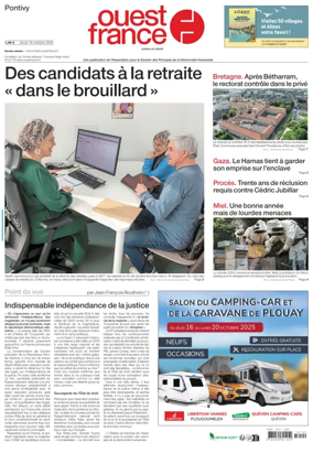Cover of Ouest France (Pontivy)
