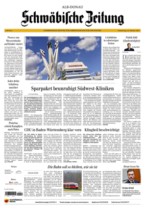 Cover of Schwaebische Zeitung (Alb-Donau)