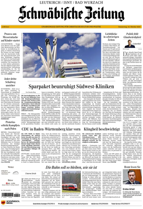 Cover of Schwaebische Zeitung (Leutkirch / Isny / Bad Wurzach)