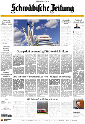 Cover of Schwaebische Zeitung (Riedlingen)