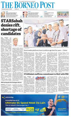 Cover of The Borneo Post (Sabah)