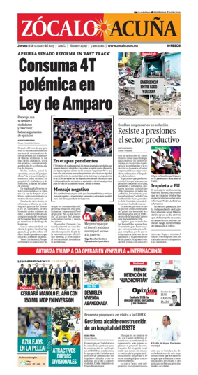 Cover of Zócalo Acuña