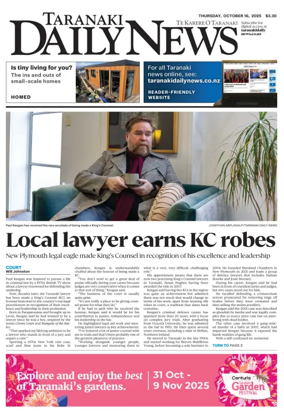 Cover of Taranaki Daily News