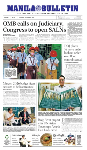 Cover of Manila Bulletin