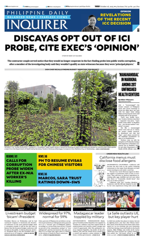 Cover of Philippine Daily Inquirer